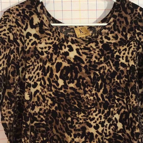 KASPER women’s print top sz 3X black and brown - Picture 2 of 5